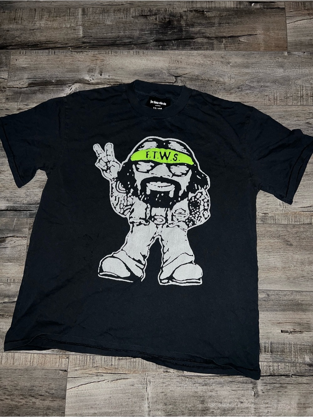 Black Graphic Men’s T-Shirt with FTWS Neon Accent